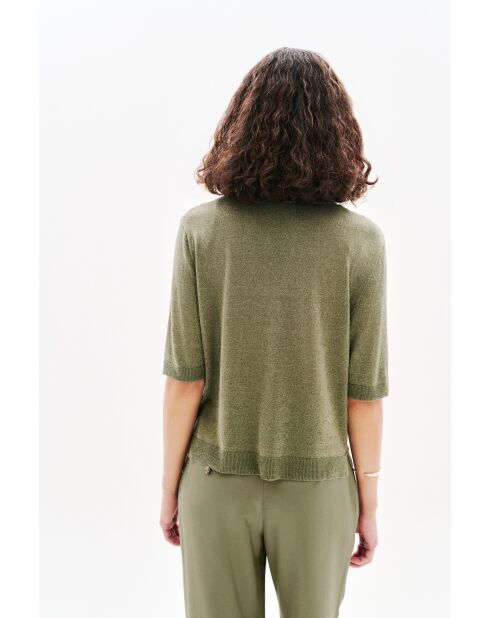 Pull en lin mélangé Milly vert kaki