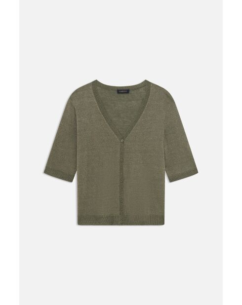 Pull en lin mélangé Milly vert kaki