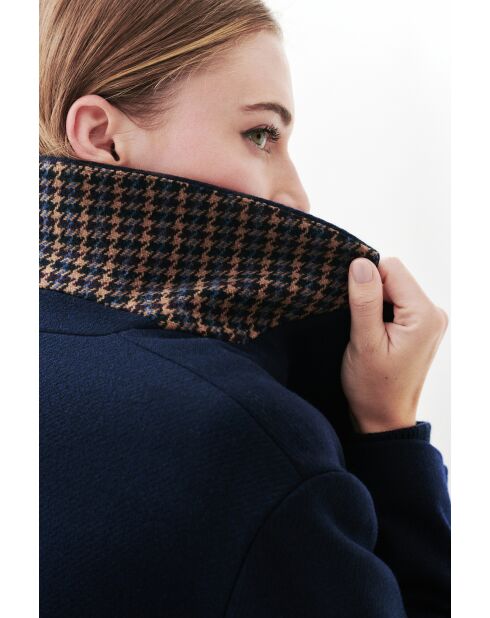 Manteau en laine Brillant bleu marine