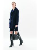 Manteau en laine Brillant bleu marine