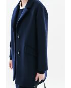 Manteau en laine Brillant bleu marine