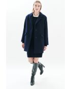 Manteau en laine Brillant bleu marine