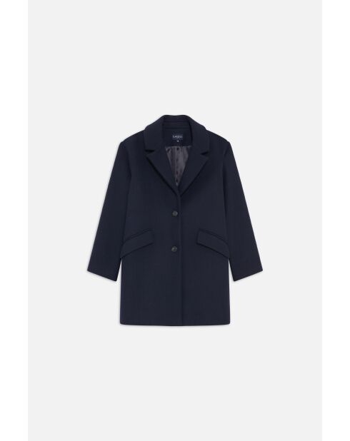 Manteau en laine Brillant bleu marine