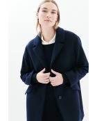 Manteau en laine Brillant bleu marine