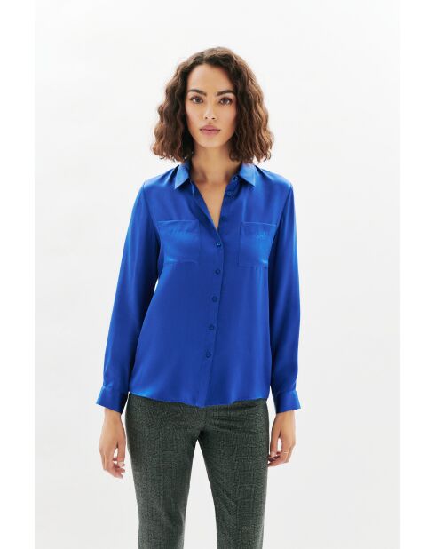 Camicia Jeanne Soie in seta blu elettrico