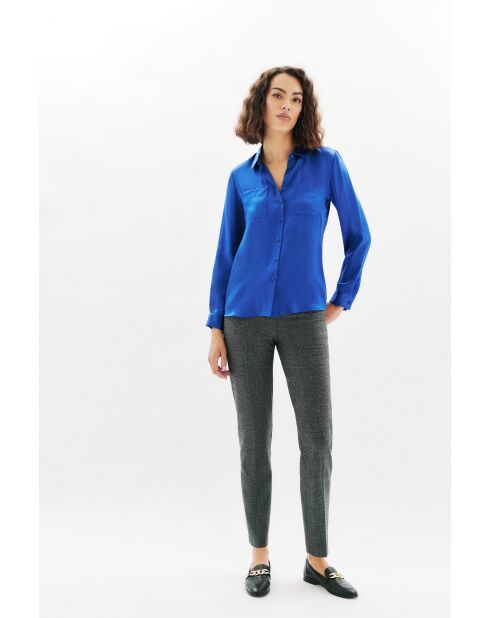 Camicia Jeanne Soie in seta blu elettrico