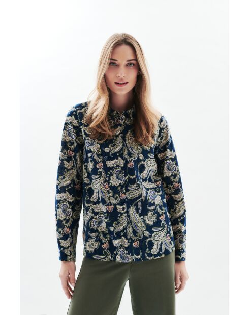 Marineblauw katoenen hemd Jessica