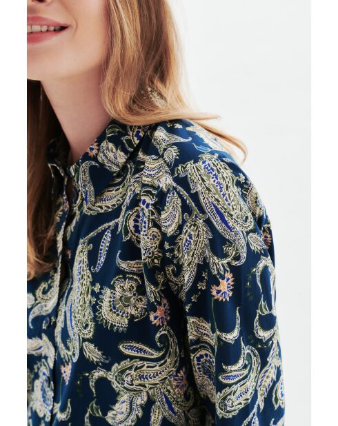 Marineblauw katoenen hemd Jessica
