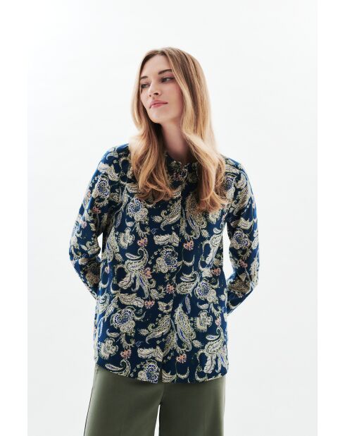 Marineblauw katoenen hemd Jessica