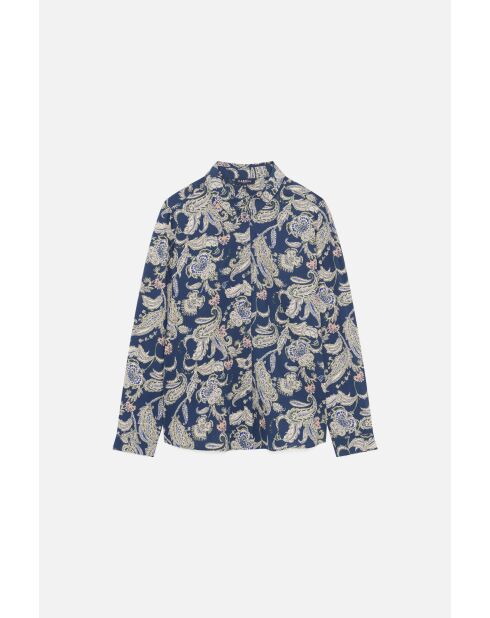 Marineblauw katoenen hemd Jessica