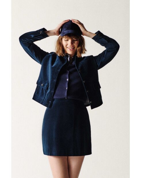 Marineblauwe katoenen rok Janette