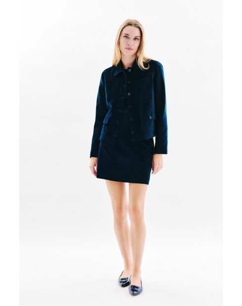 Marineblauwe katoenen rok Janette