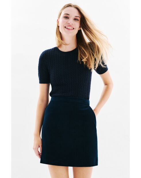 Marineblauwe katoenen rok Janette