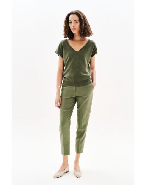 Pull en coton Milania vert kaki