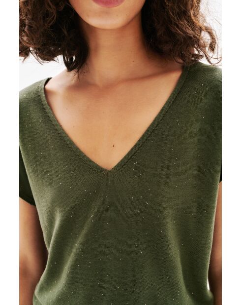 Pull en coton Milania vert kaki