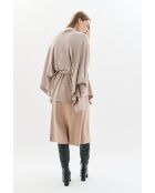 Poncho en laine Albano marron clair