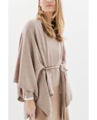 Poncho en laine Albano marron clair