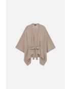 Poncho en laine Albano marron clair