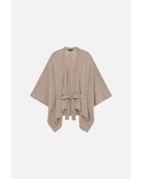 Poncho en laine Albano marron clair