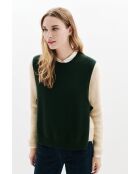 Poncho en laine Hevy vert foncé