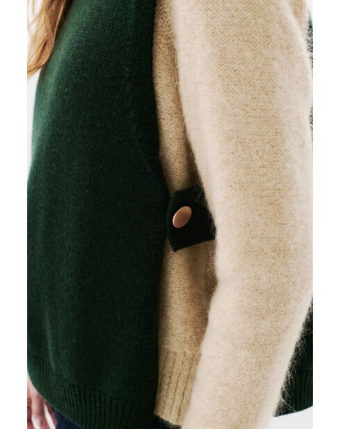 Poncho en laine Hevy vert foncé