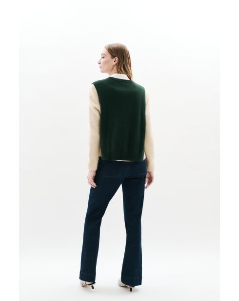 Poncho en laine Hevy vert foncé