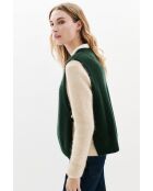 Poncho en laine Hevy vert foncé