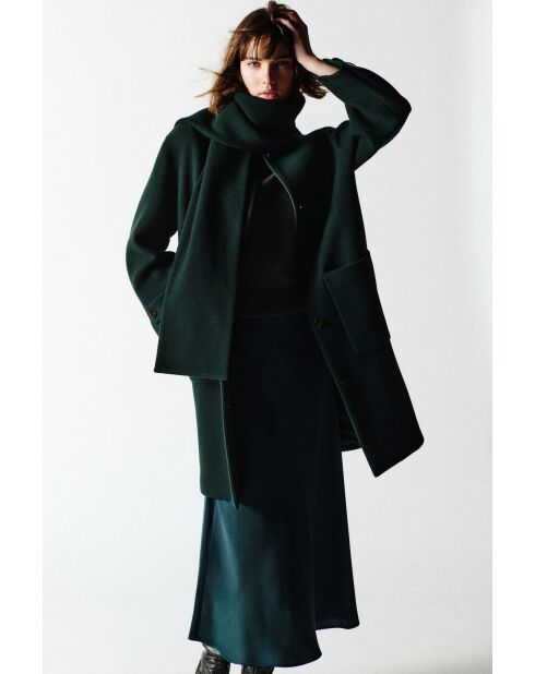 Abrigo de lana Gentiani verde oscuro