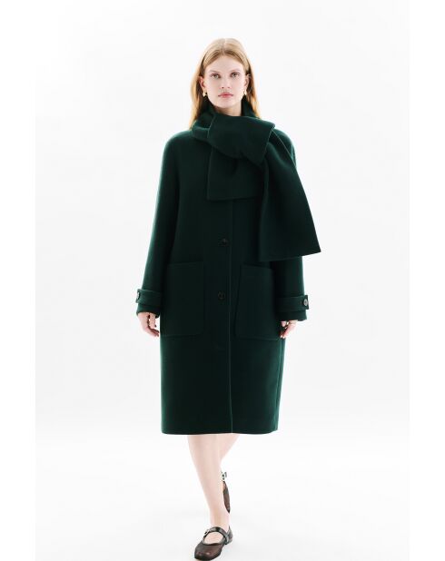 Abrigo de lana Gentiani verde oscuro
