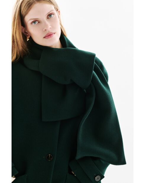 Abrigo de lana Gentiani verde oscuro