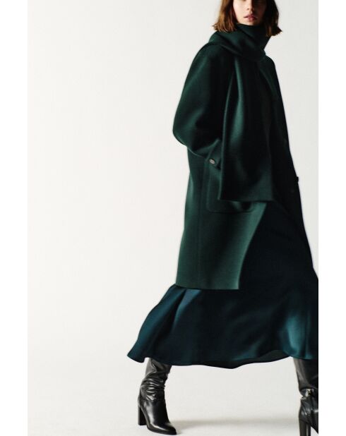 Abrigo de lana Gentiani verde oscuro