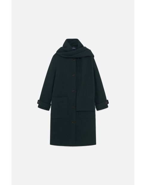 Abrigo de lana Gentiani verde oscuro