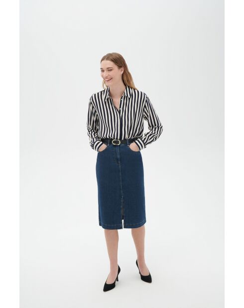 Marineblauw overhemd Caby