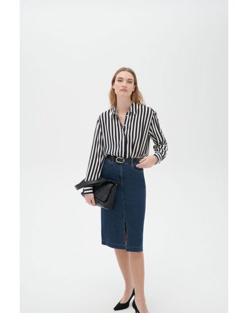 Marineblauw overhemd Caby