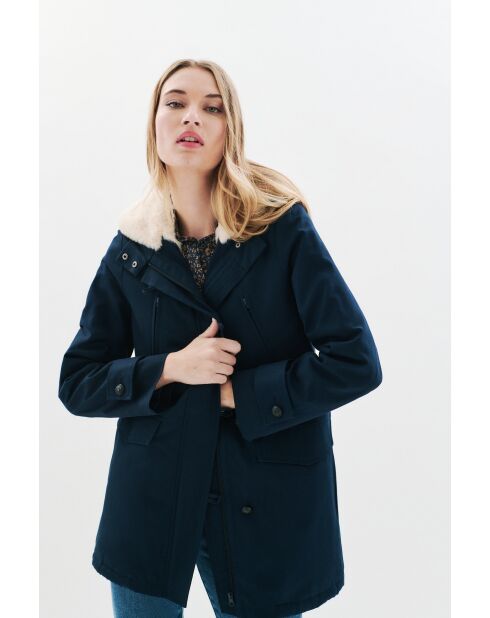 Navyblauer Parka Electra aus Baumwolle