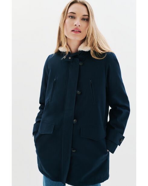 Navyblauer Parka Electra aus Baumwolle