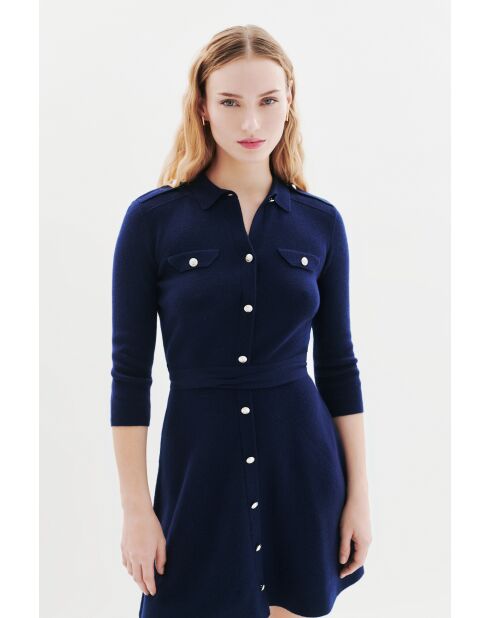 Abito Margaux in lana blu marino