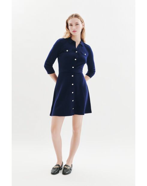 Abito Margaux in lana blu marino