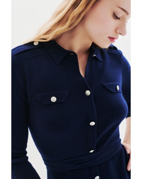 Abito Margaux in lana blu marino