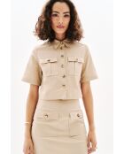 Camicia Cleo taupe in cotone