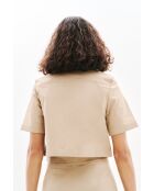 Camicia Cleo taupe in cotone