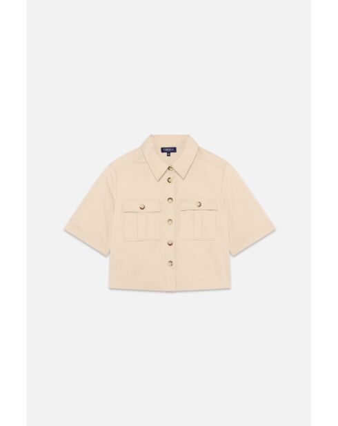 Camisa Cleo taupe de algodón