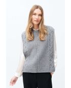 Hellgrauer Hiris Wollponcho