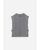 Hellgrauer Hiris Wollponcho