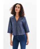 Marineblauw overhemd van katoen Calisa