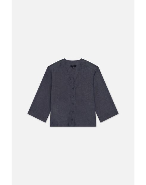 Marineblauw overhemd van katoen Calisa