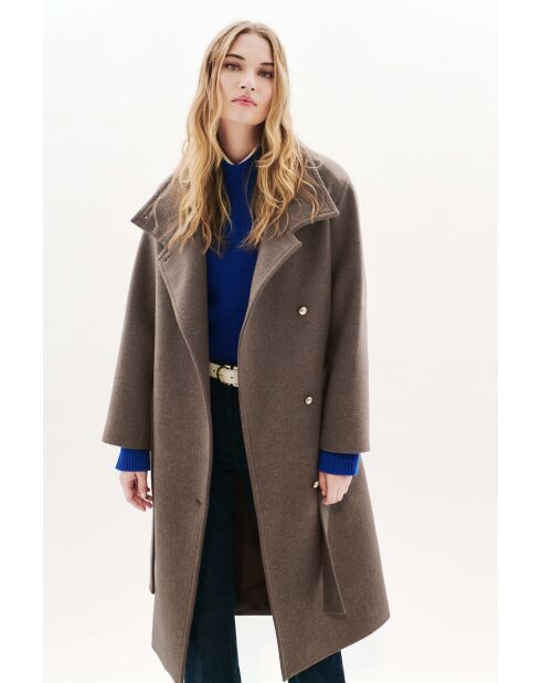 Cappotto Genie in lana tortora