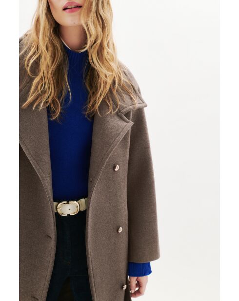 Cappotto Genie in lana tortora