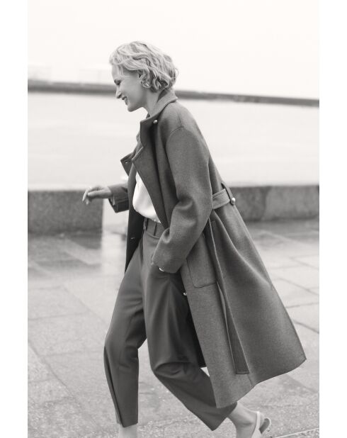 Cappotto Genie in lana tortora