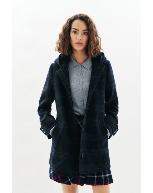 Manteau en laine Guimotin bleu marine